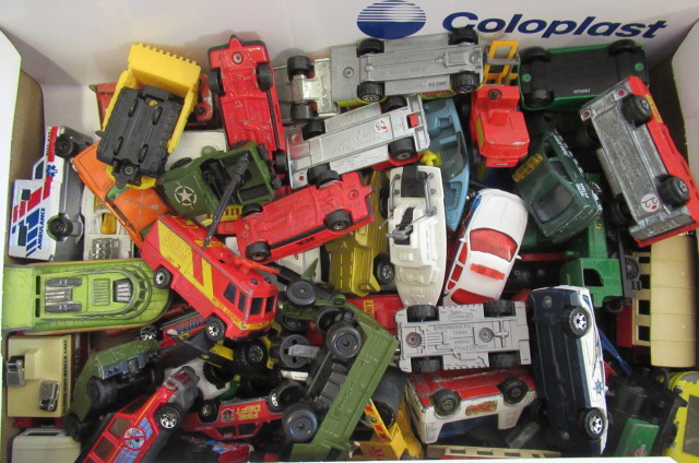 Unboxed late issue diecast vehicles from Matchbox and others including fire engines Image