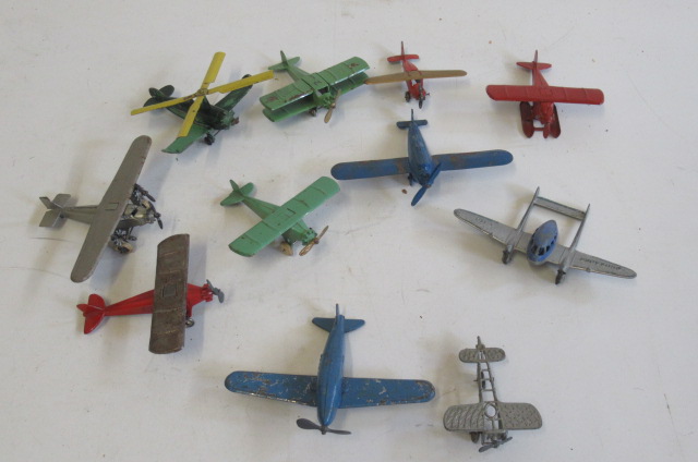Nine Tootsie Toys pre-war aircraft including Auto-Giro and Ford Tri-Motor Image