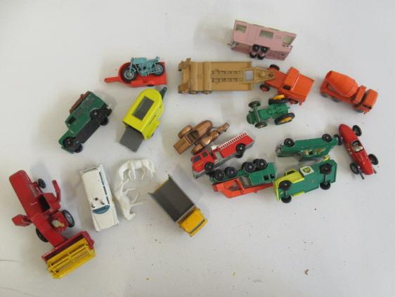 Unboxed Lesney Matchbox vehicles including combine harvester Image
