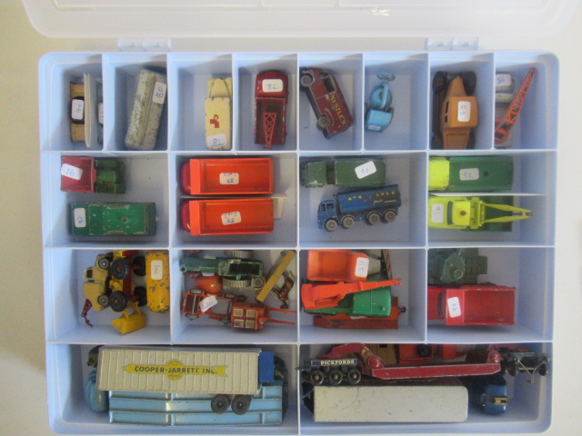 Unboxed Matchbox Lesney toys including car transporter Image