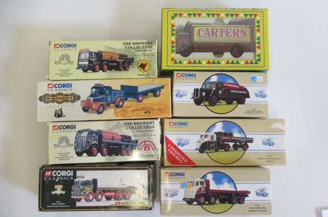 Eight Corgi Classics lorries including A.E.C. Chain Lorry Image