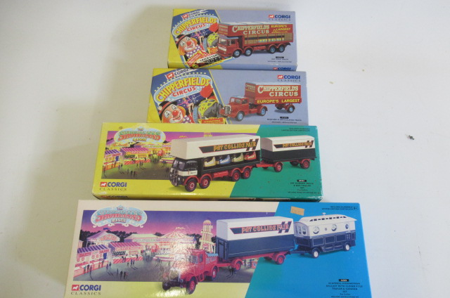 Four Corgi Classics Circus vehicles including Scammell Image