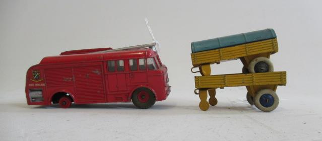 Two Dinky mechanical horse trailers and a Fire Engine trailers Image
