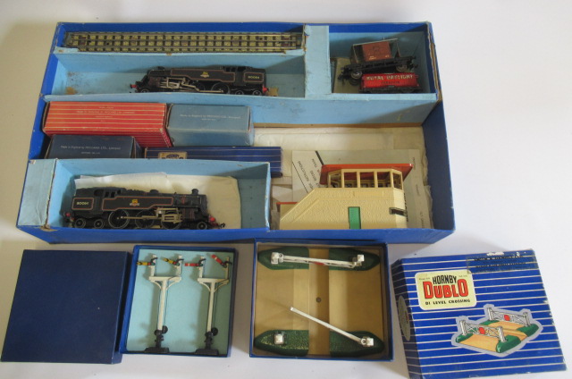 Two Hornby Dublo three rail B.R. 2-6-4 tank locomotives Image