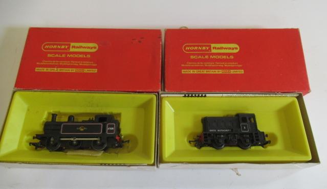 Hornby Railways R253 Dock Shunter in black and R52 B.R. 0-6-0 tank Image