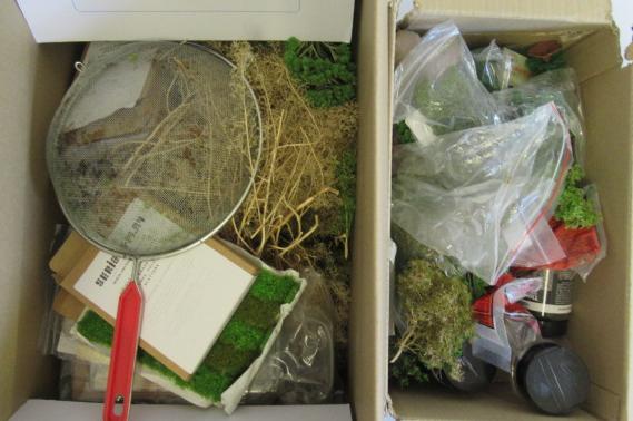 Model railway scenic scatters and tree making materials Image