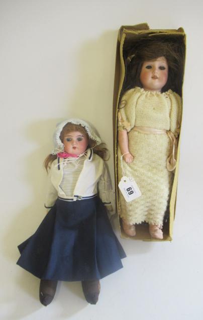 Two bisque shoulder head dolls Image
