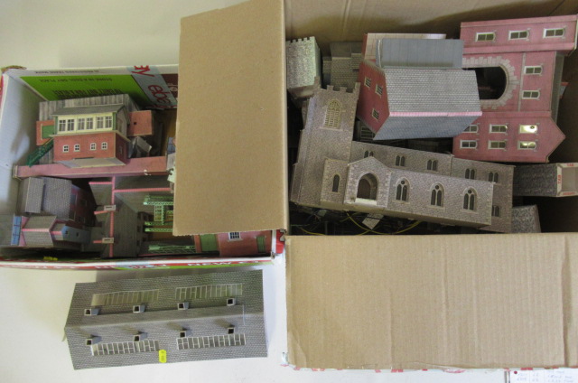 Cardboard model railway buildings and line side structures Image