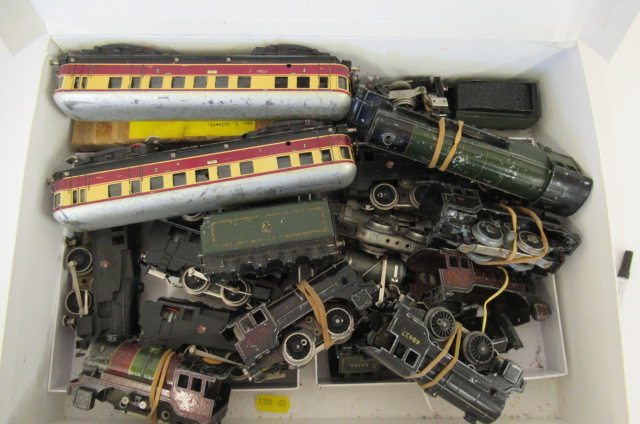 Playworn Trix Twin locomotives including Diesel Flyer Image