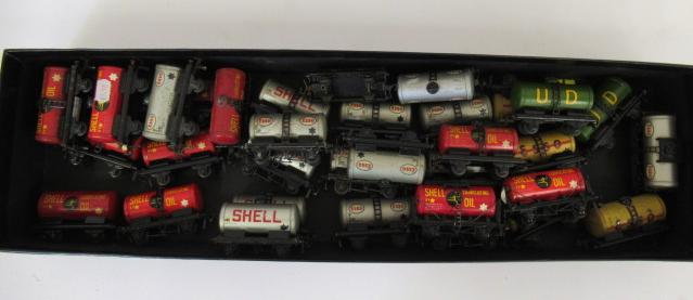 Thirty three Trix Twin unboxed petrol tank wagons including Shell Image