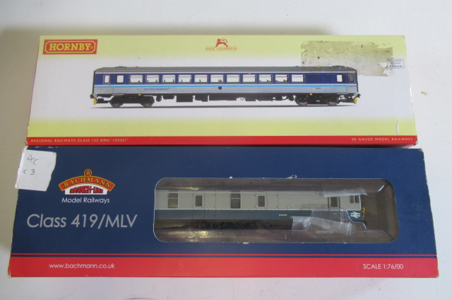 Bachmann Class 419 in B.R. blue (possibly DCC fitted) and Hornby Class 153 in Regional Railways Image