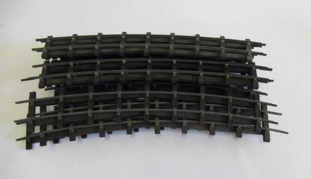 An oval of Bassett-Lowke O gauge wooden sleeper track and aluminium rail Image