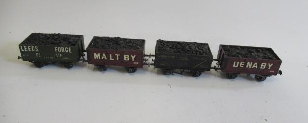 Four Leeds bakelite wagon repainted and detail added F-G Image