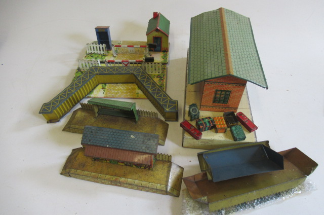 Playworn trackside accessories including goods shed Image