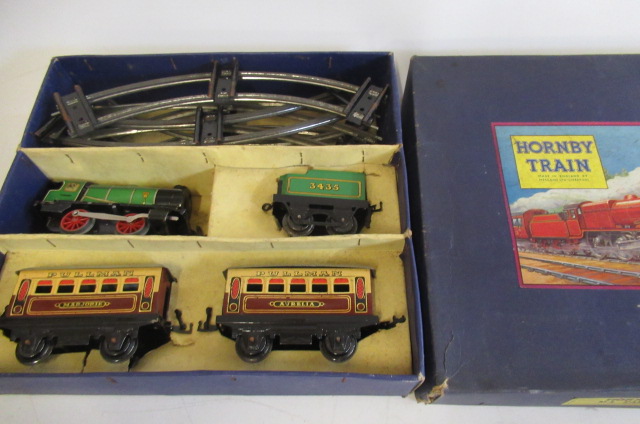 Hornby clockwork M1 Passenger Set with green locomotive Image