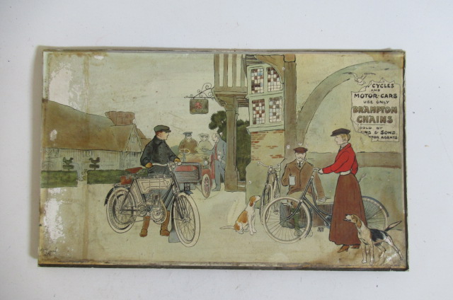 A cardboard advertising poster for Brampton cycle and motor car chains by Lalpin Image