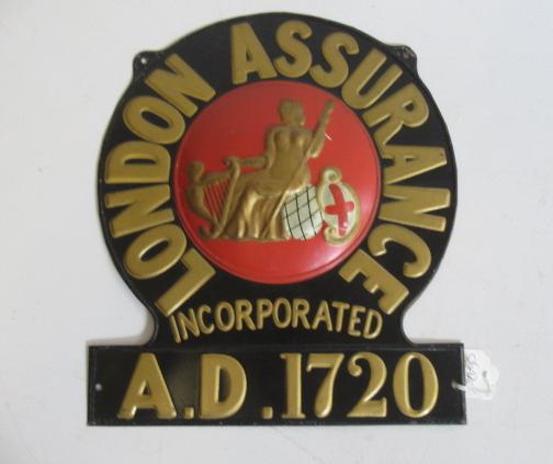 A pressed plated steel London Assurance plaque Image
