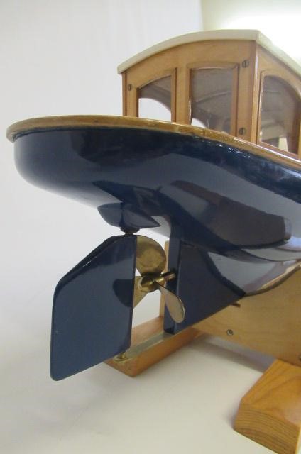 A radio controlled steam launch fitted with non-reversing twin cylinder steam engine and gas boiler Image
