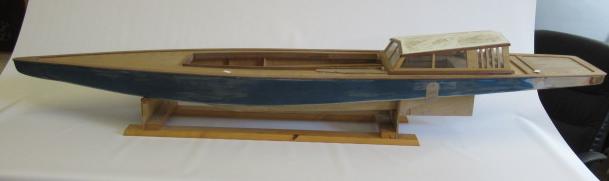 A part built steam launch with wooden hull and super structure Image