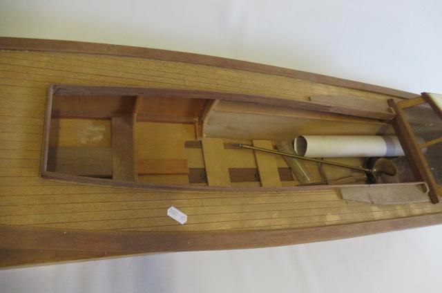 A part built steam launch with wooden hull and super structure Image