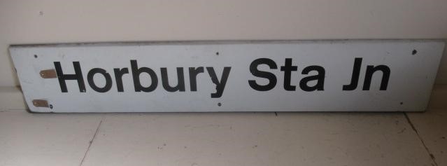 A 1970's B.R. station name board "Horbury Sta Jn." Image