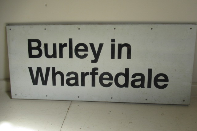 A 1970 B.R. station name board "Burley in Wharfedale" Image
