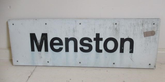 A 1970 B.R. station name board "Menston" Image