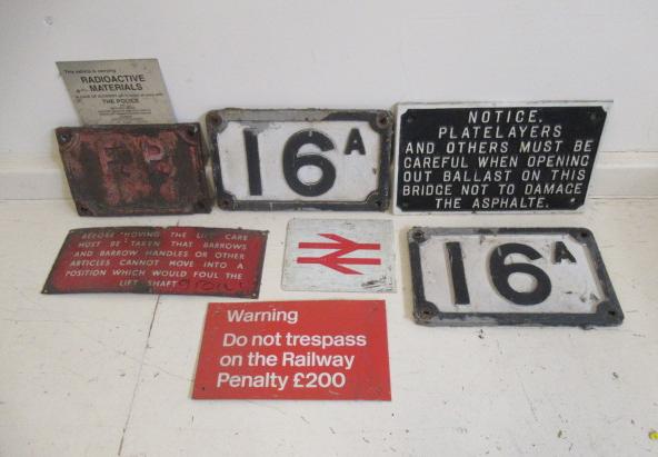 A cast and enamel railway notices for Trespass and Works Information Image