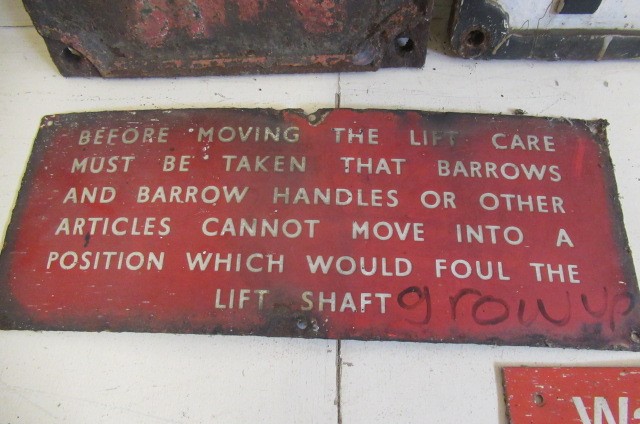 A cast and enamel railway notices for Trespass and Works Information Image