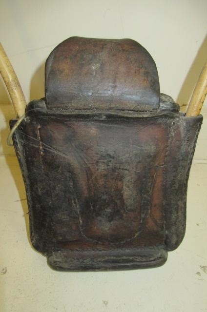A signal box token holder leather pouch with bamboo handle Image