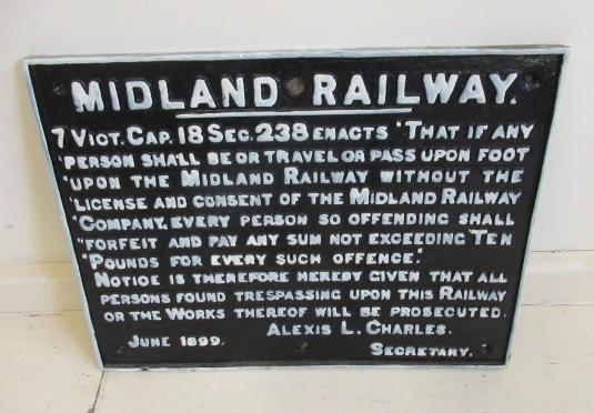 A Midland Railway cast iron Trespass Notice Image