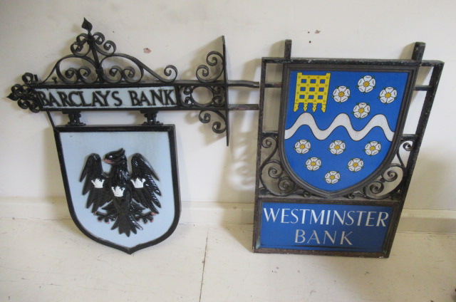 A Midland Bank sign and Westminster Bank sign Image