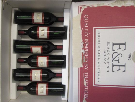 Six bottles 1990 E & E Black Pepper Shiraz Image