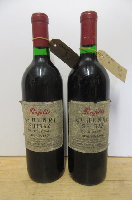 Two bottles 1990 Penfolds St. Henri Shiraz Image