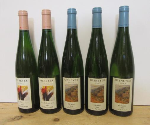 Three bottles 2008 Riesling Le Kottabe Josmeyer and two bottles 2010 Gewurztraminer Les Folastries Image