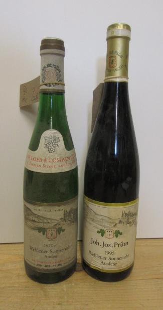 One bottle 1970 and one bottle 1995 Wehlener Sonnenuhr Auslese JJ Prum (Est. plus 21% premium inc. Image