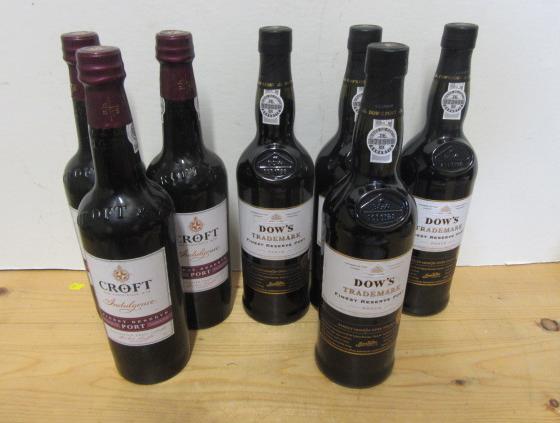 Three bottles Croft Indulgence and four bottles Dow's Trademark (7) (Est. plus 21% premium inc. VAT) Image