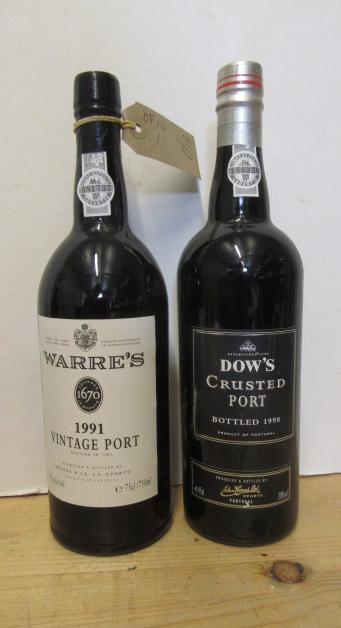 One bottle 1991 Warre's and one bottle Dow's Crusted Port (2) (Est. plus 21% premium inc. VAT) Image