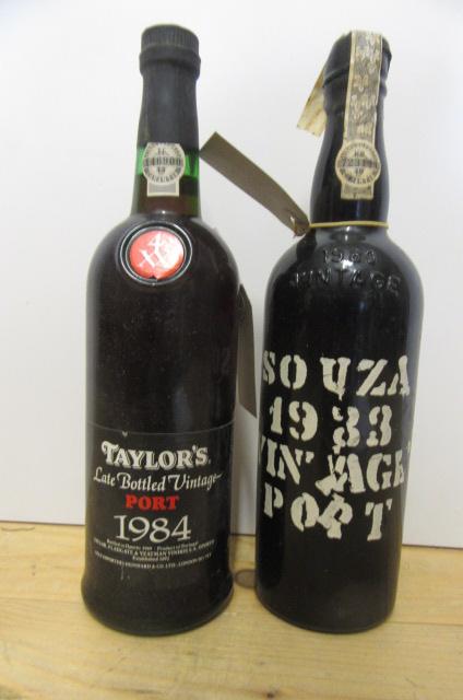 One bottle 1983 Souza Vintage Port and one bottle 1984 Taylor's LBV Port (2) (Est. plus 21% premium Image