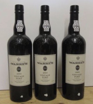 Three bottles 2003 Warre's (Est. plus 21% premium inc. VAT) Image