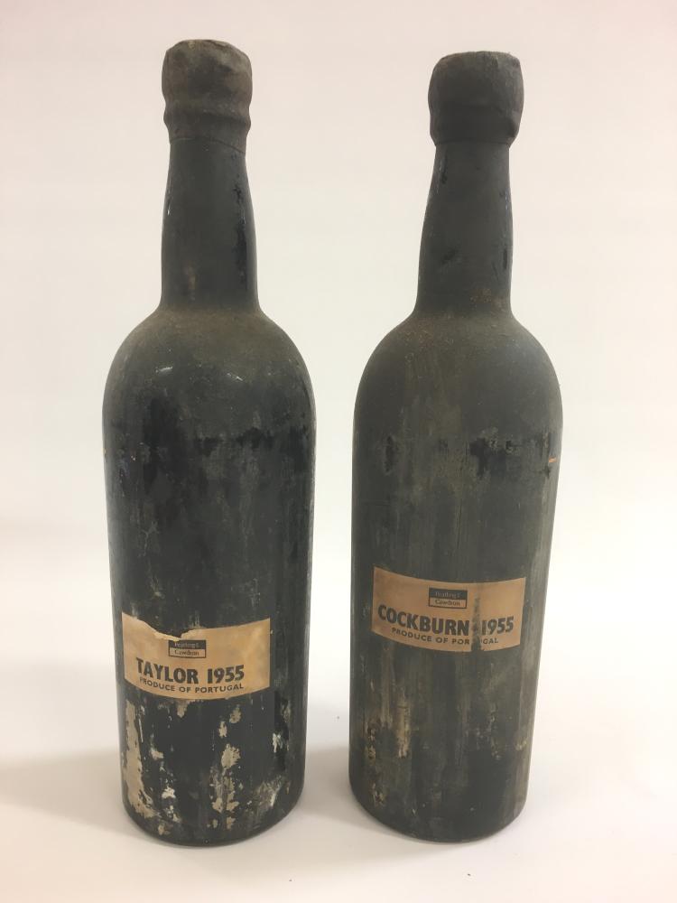 One bottle 1955 Taylor and one bottle 1955 Cockburns (Est. plus 21% premium inc. VAT) Image