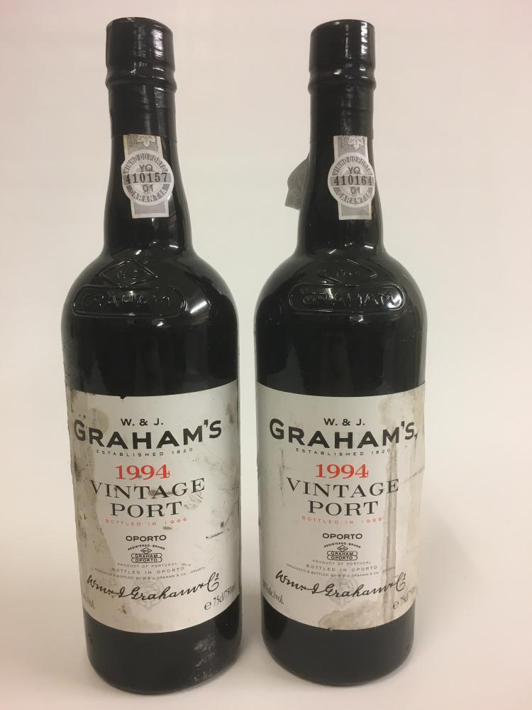 Two bottles 1994 Grahams Vintage Port (Est. plus 21% premium inc. VAT) Image