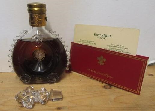 One bottle Remy Martin Louis XIII Grand Champagne Cognac in decorated Centaure Baccarat Cristal Image