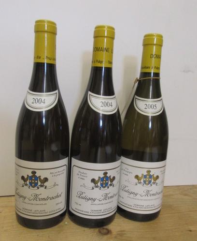 Two bottles 2004 and one bottle 2005 Puligny Montrachet Dom. A.C. Leflaive (3) (Est. plus 21% Image