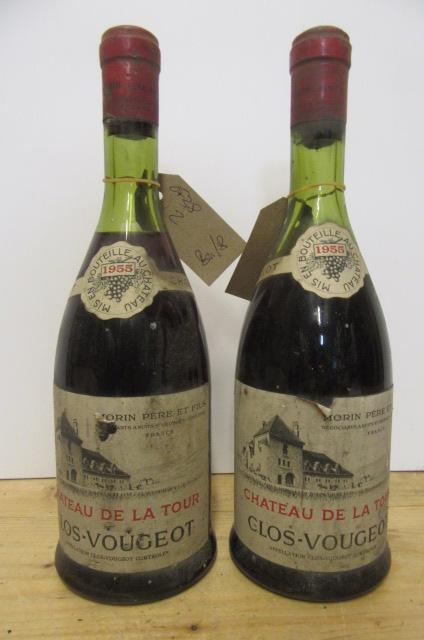 Two bottles 1955 Chateau de La Tour Clos-Vougeot (Est. plus 21% premium inc. VAT) Image