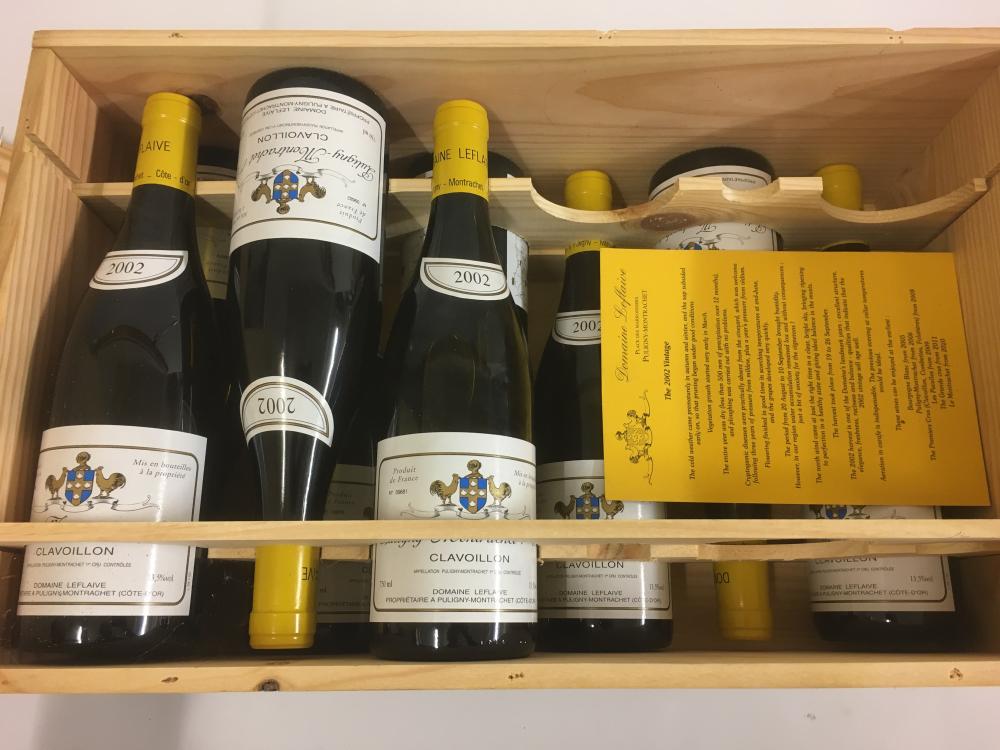 Nine bottles 2002 Puligny-Montrachet 1er Cru Clavoillon Image