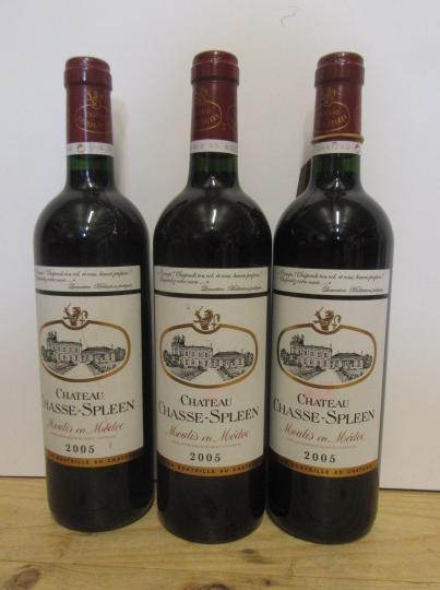 Three bottles 2005 Chateau Chasse Spleen Moulis en Medoc (Est. plus 21% premium inc. VAT) Image