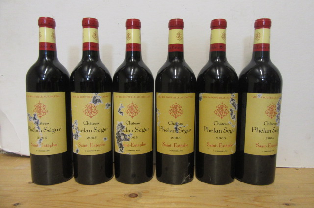 Six bottles 2003 Chateau Phelan Segur Saint Estephe (Est. plus 21% premium inc. VAT) Image