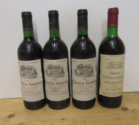 Three bottles 1982 Chateau Guionne Cotes de Bourg Image
