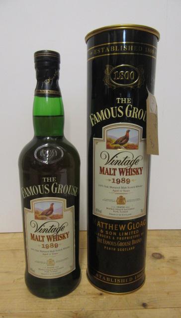 One bottle 1989 Famous Grouse 12 year old Malt Whisky Image